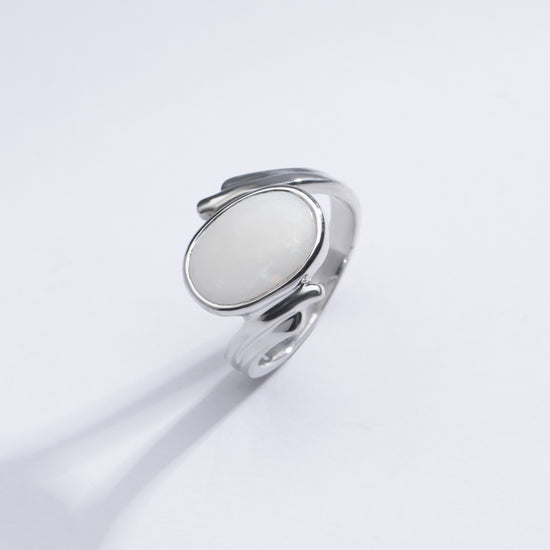 Radiant Opal (Doodhiya) Gemstone Ring in 925 Silver – #1103B F - Myra