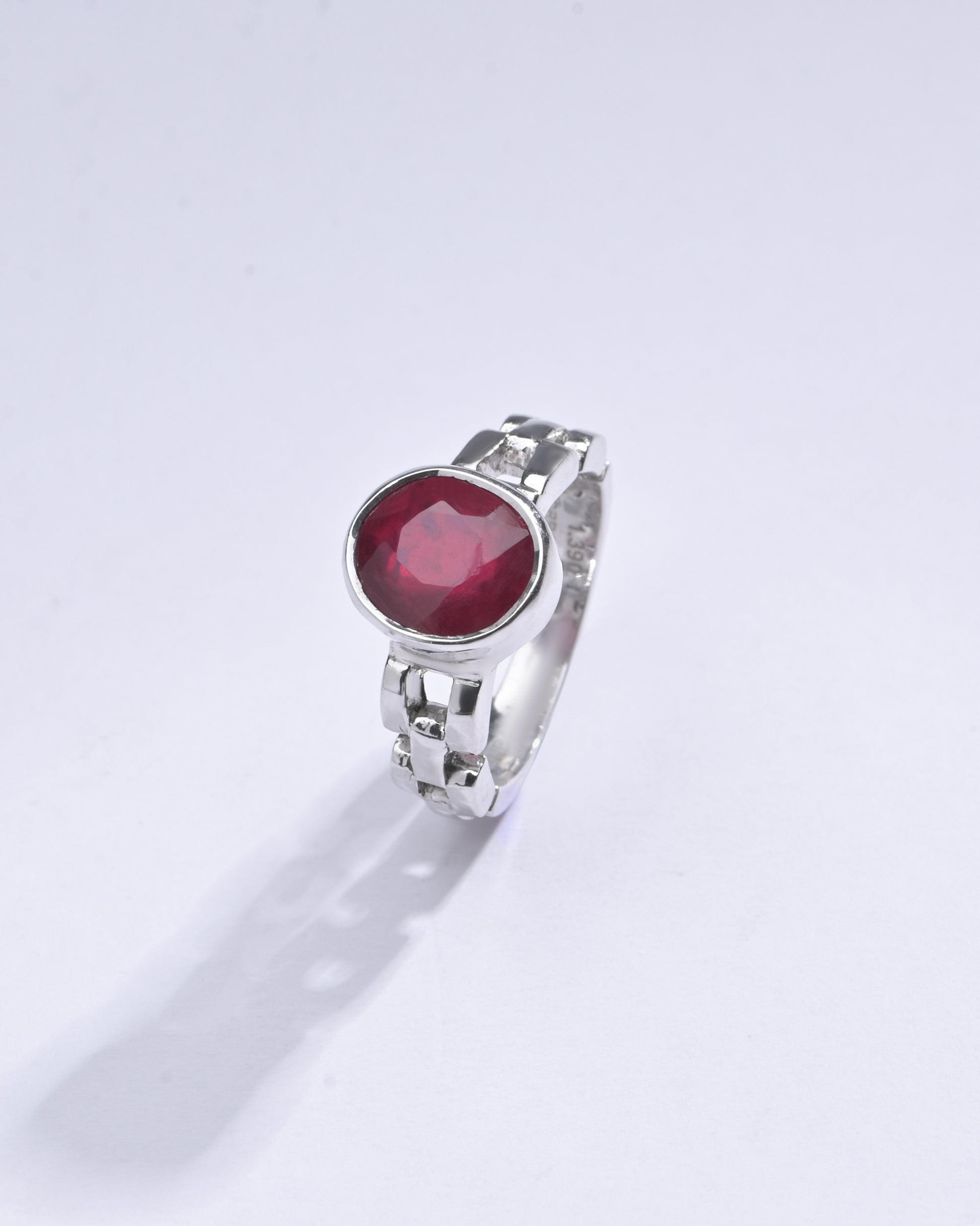 Radiant Ruby (Manik) Gemstone Ring in 925 silver - #1245B - Myra