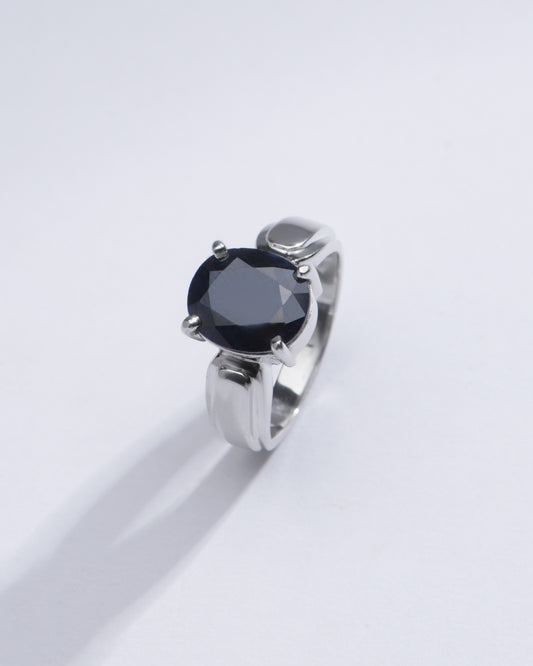 Classic Blue Sapphire (Neelam) Ring in 925 Silver – #1101N4 - Myra