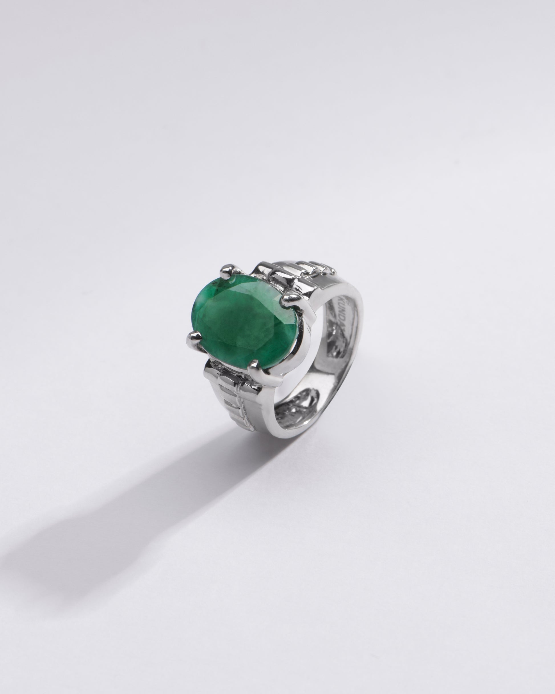 Authentic Emerald (Panna) Ring in Sterling Silver – #1236N4 - Myra