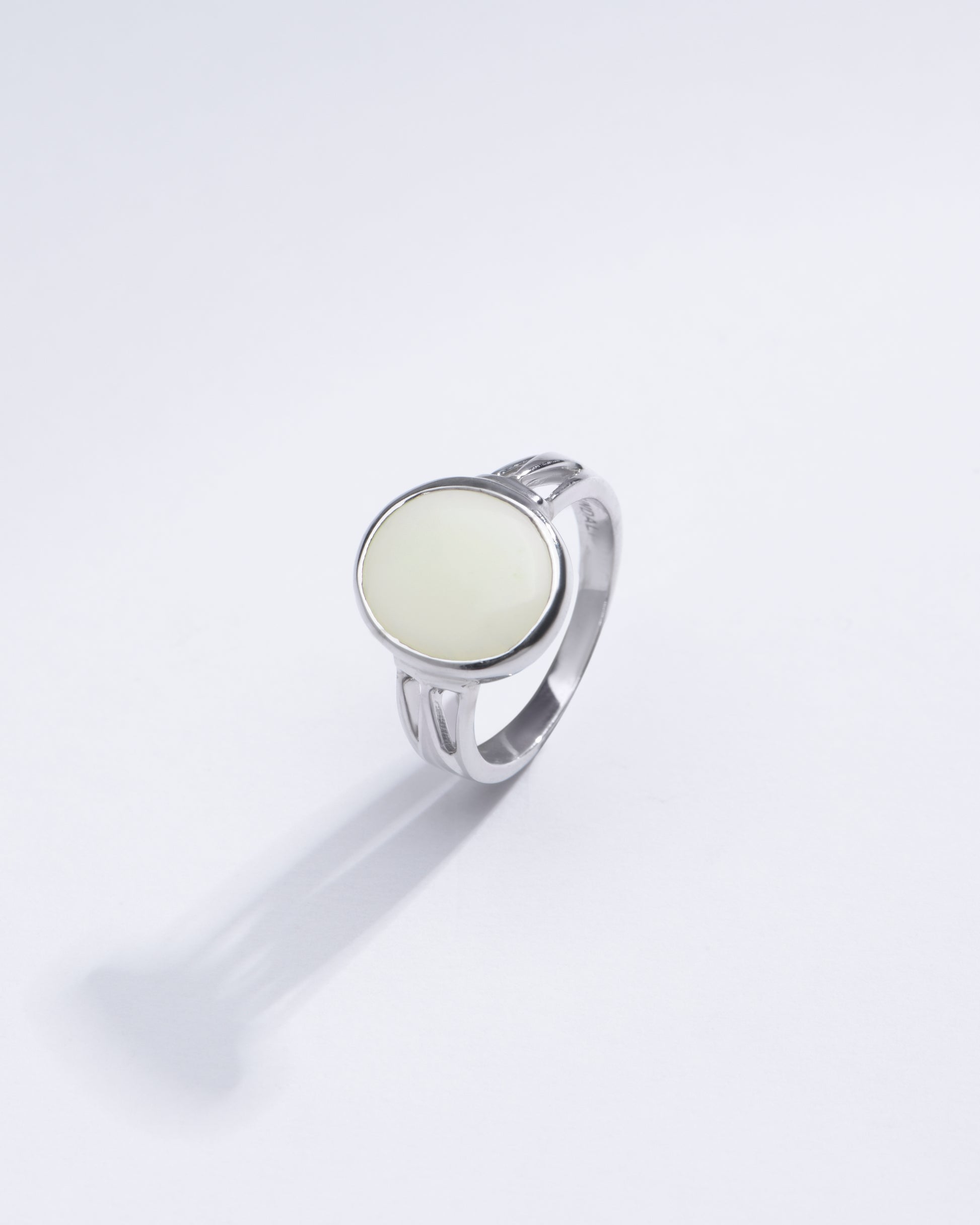 Ethereal Opal (Doodhiya) Gemstone Ring in Sterling Silver – #1242B - Myra