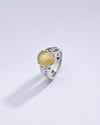 Authentic Yellow Sapphire (Pukhraj) Ring in Sterling Silver – #1236N4 - Myra