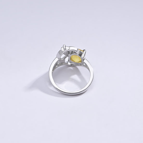 Authentic Yellow Sapphire (Pukhraj) Ring in 925 Sterling Silver – #1284N4 - Myra