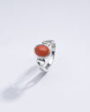 Authentic Red Coral (Moonga) Ring in Sterling Silver – #1220 Ov - Myra
