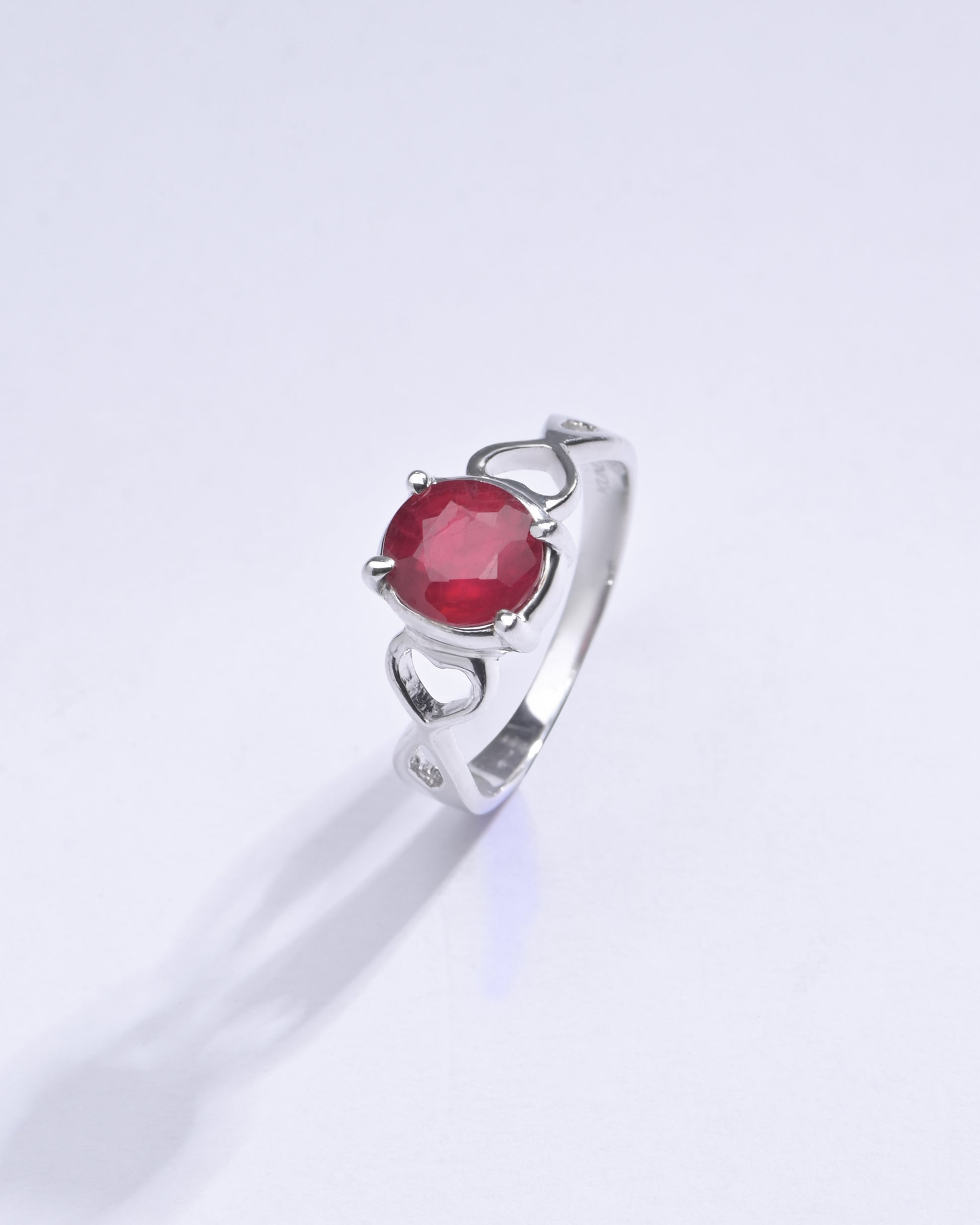 Vibrant Ruby (Manik) Ring in 925 Sterling Silver - #1220N4 - Myra