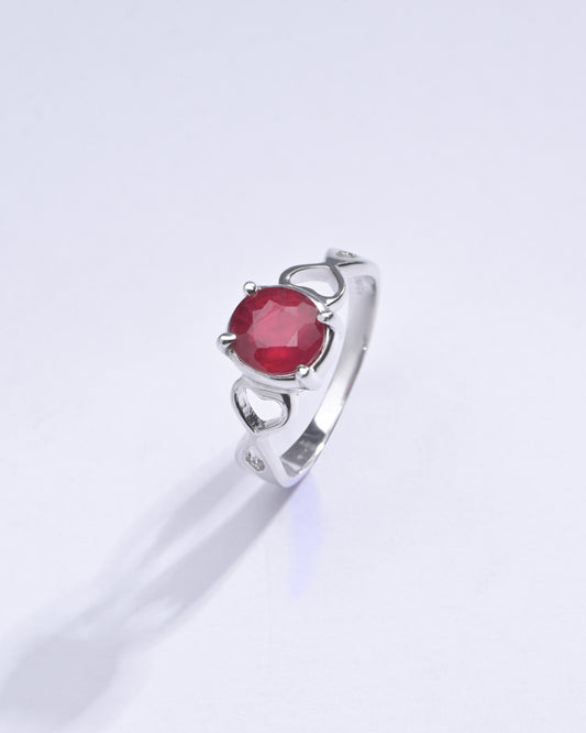 Vibrant Ruby (Manik) Ring in 925 Sterling Silver - #1220N4 - Myra