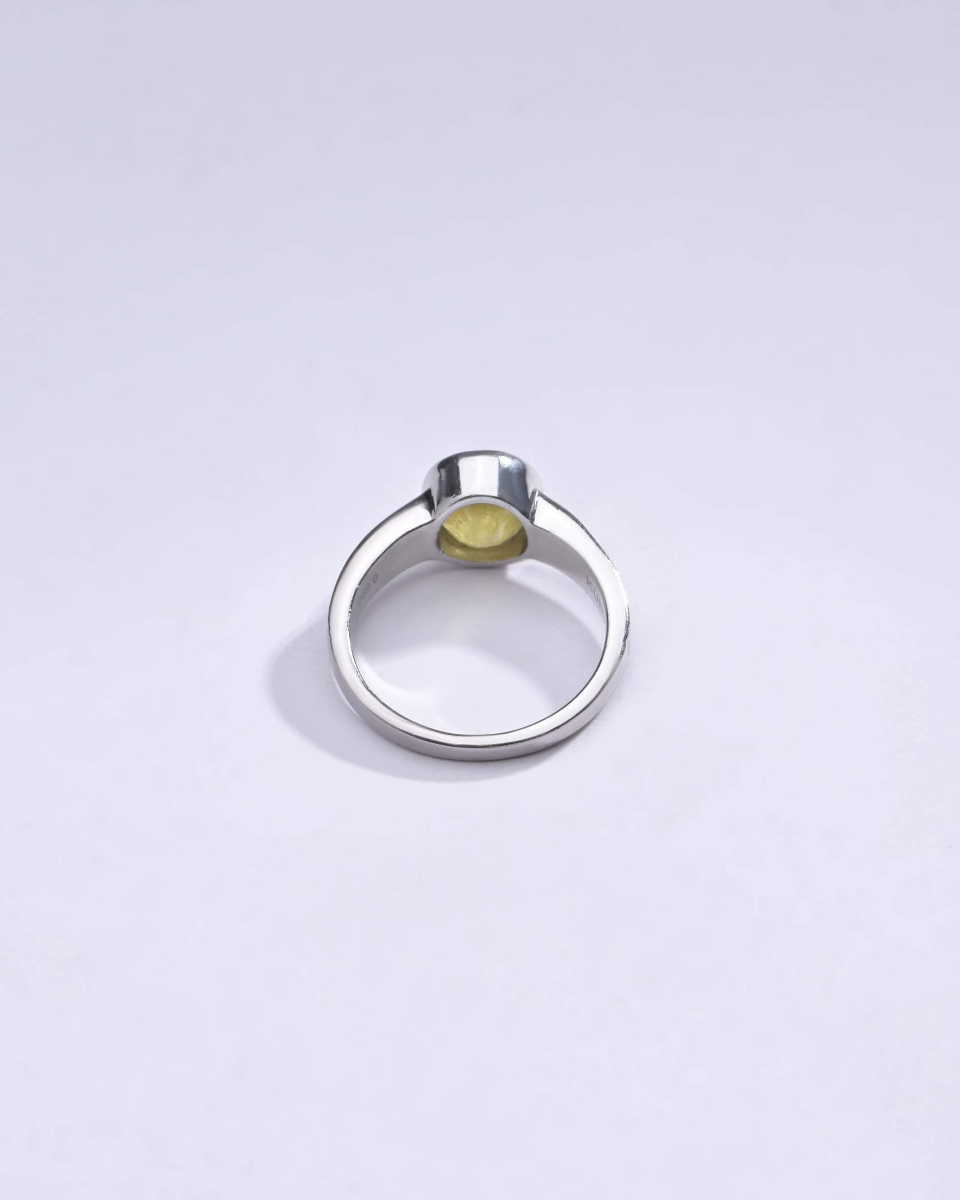 Bold Yellow Sapphire Pukhraj Ring in Silver from Myra Gems