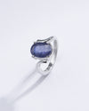 Authentic Blue Sapphire (Neelam) Gemstone Ring in Sterling Silver – #1152N4 - Myra