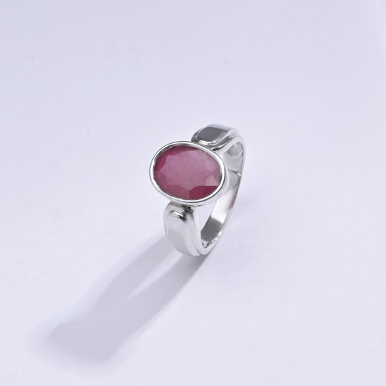 Radiant Ruby (Manik) Ring in 925 sterling silver - #1101B - Myra