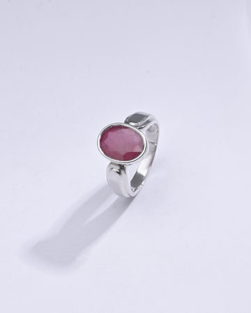 Radiant Ruby (Manik) Ring in 925 sterling silver - #1101B - Myra