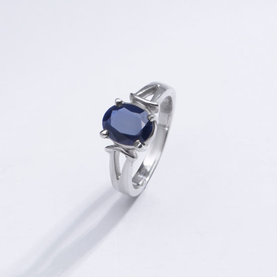Royal Blue Sapphire (Neelam) Ring in 925 Silver – #1148N4 - Myra
