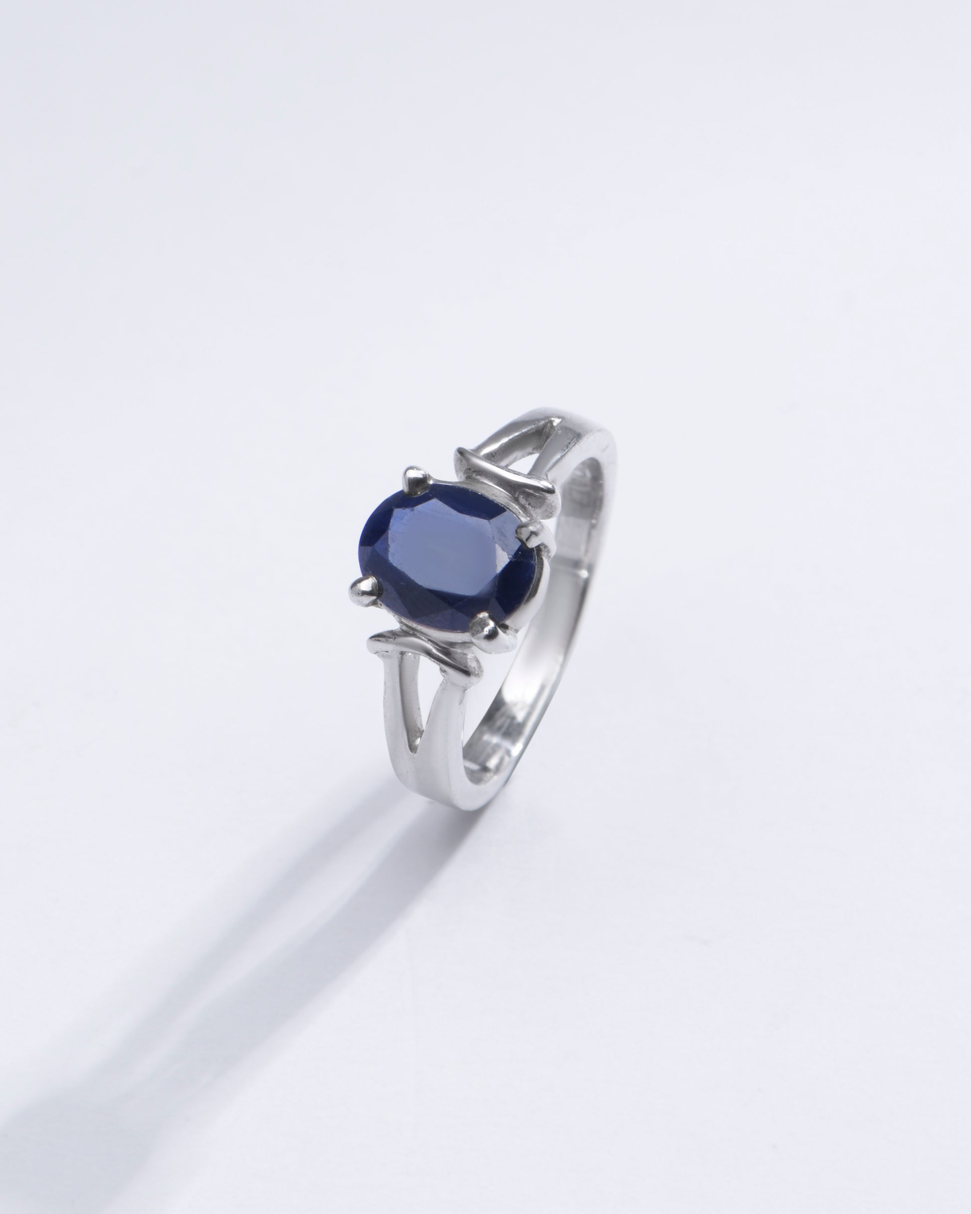 Royal Blue Sapphire (Neelam) Ring in 925 Silver – #1148N4 - Myra