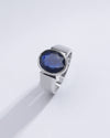 Authentic Blue Sapphire (Neelam) Gemstone Ring in Sterling Silver – #1224B - Myra