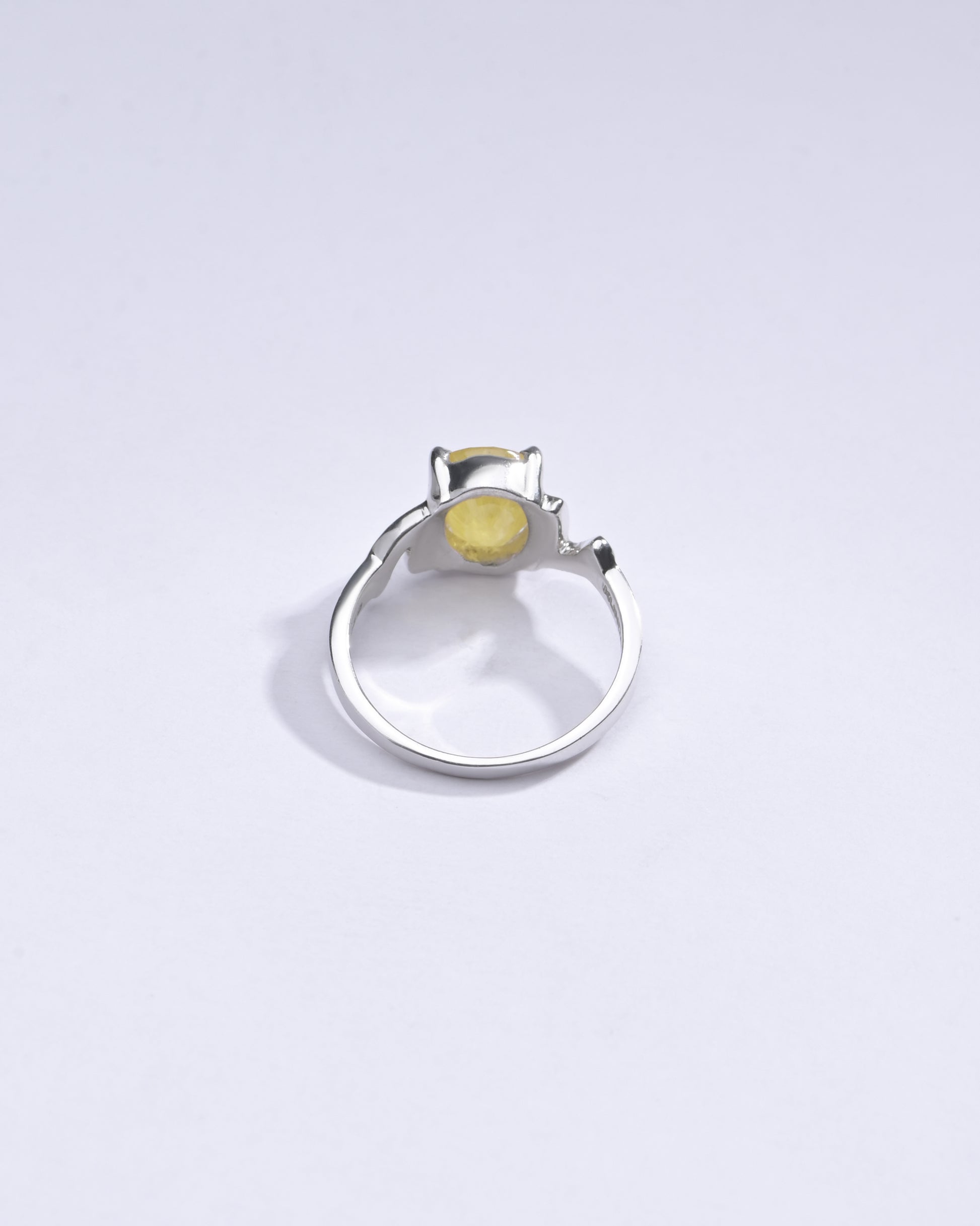 Classic Yellow Sapphire (Pukhraj) Ring in Sterling Silver – #1196N4 - Myra