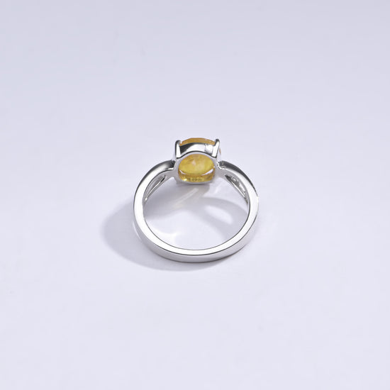 Elegant Yellow Sapphire (Pukhraj) Ring in 925 Sterling Silver – #1102N4 - Myra