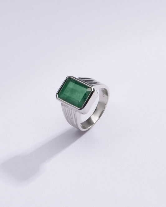 Vintage Emerald (Panna) Ring in 925 Silver â€“ #1228B Sq - Myra