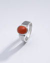 Elegant Red Coral (Moonga) Ring in 925 Silver – #1224 - Myra