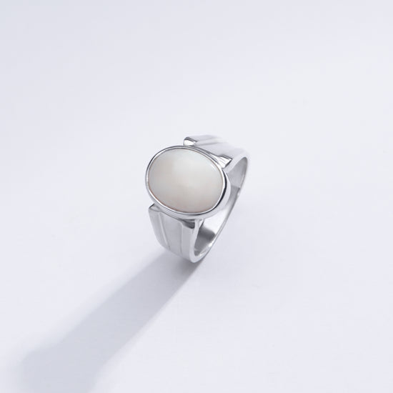 Natural Opal (Doodhiya) Ring in Sterling Silver – #1111B - Myra