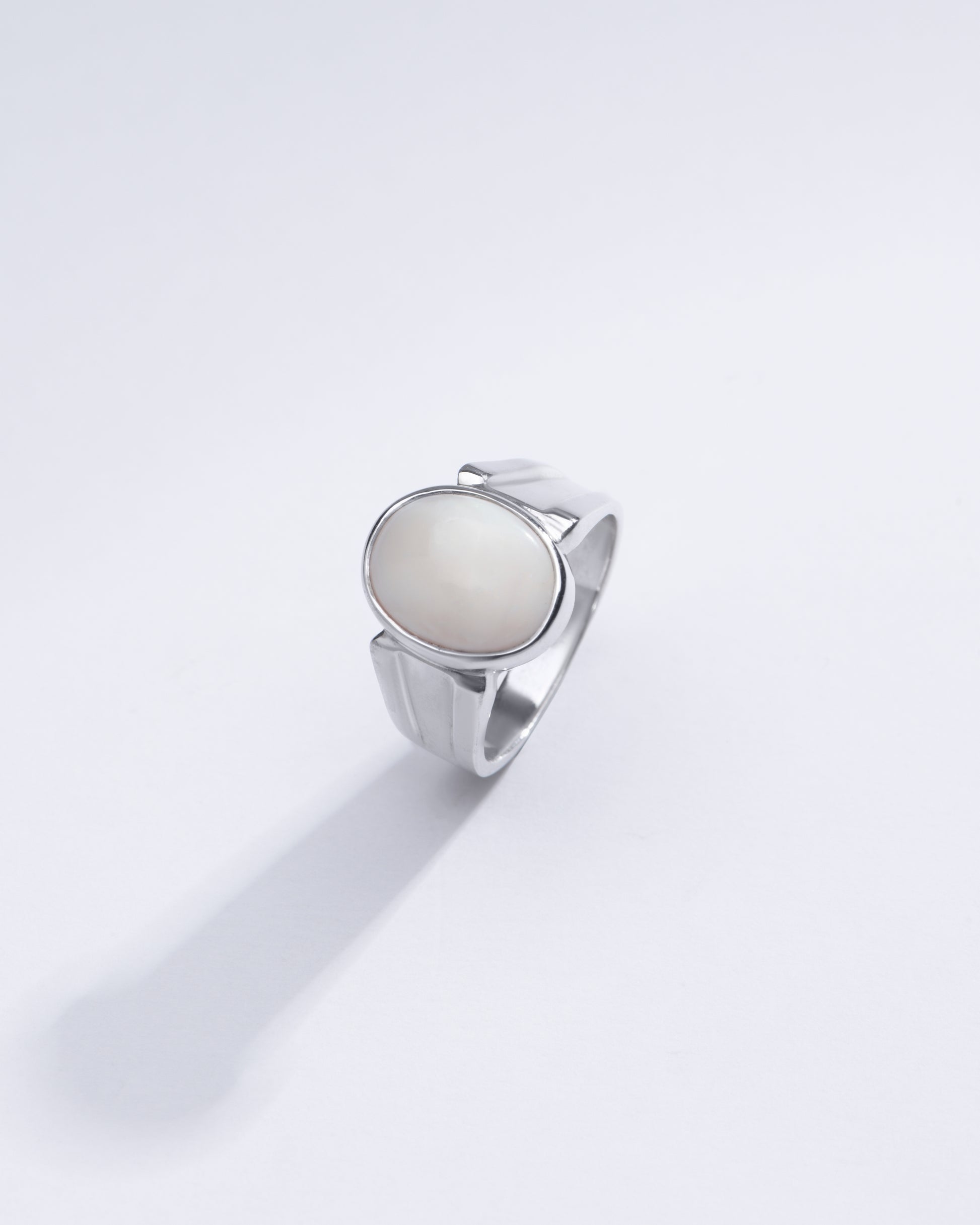 Natural Opal (Doodhiya) Ring in Sterling Silver – #1111B - Myra