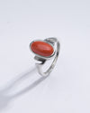 Radiant Red Coral (Moonga) Ring in 925 Silver – #1196 Ov - Myra