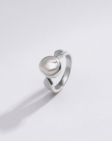 Elegant Pearl (Moti) Ring in 925 Sterling Silver - #1136 U - Myra