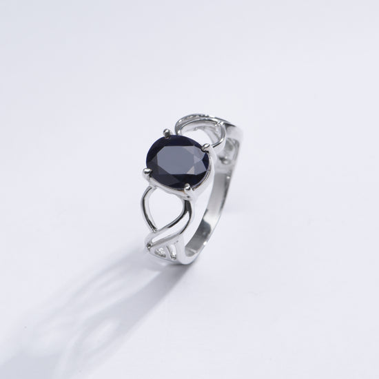 Vintage Blue Sapphire (Neelam) Ring in Sterling Silver – #1131N4 - Myra
