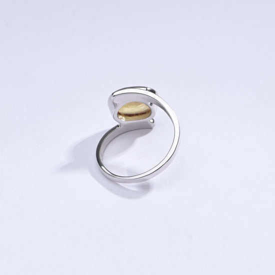 Radiant Yellow Sapphire (Pukhraj) Ring in 925 Silver – #1138B - Myra