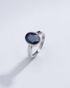 Classic Blue Sapphire (Neelam) Ring in Sterling Silver – #1139B - Myra