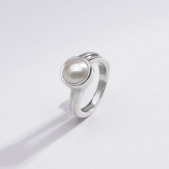 Classic Pearl (Moti) Ring in 925 Sterling Silver - #1153 R - Myra