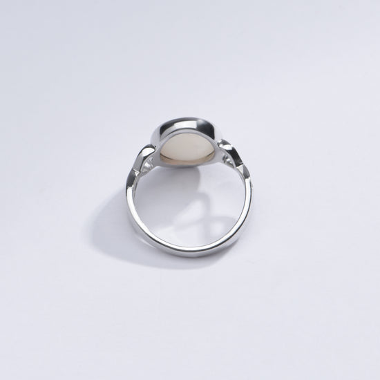 Elegant Opal (Doodhiya) Ring in 925 Silver – #1220B - Myra