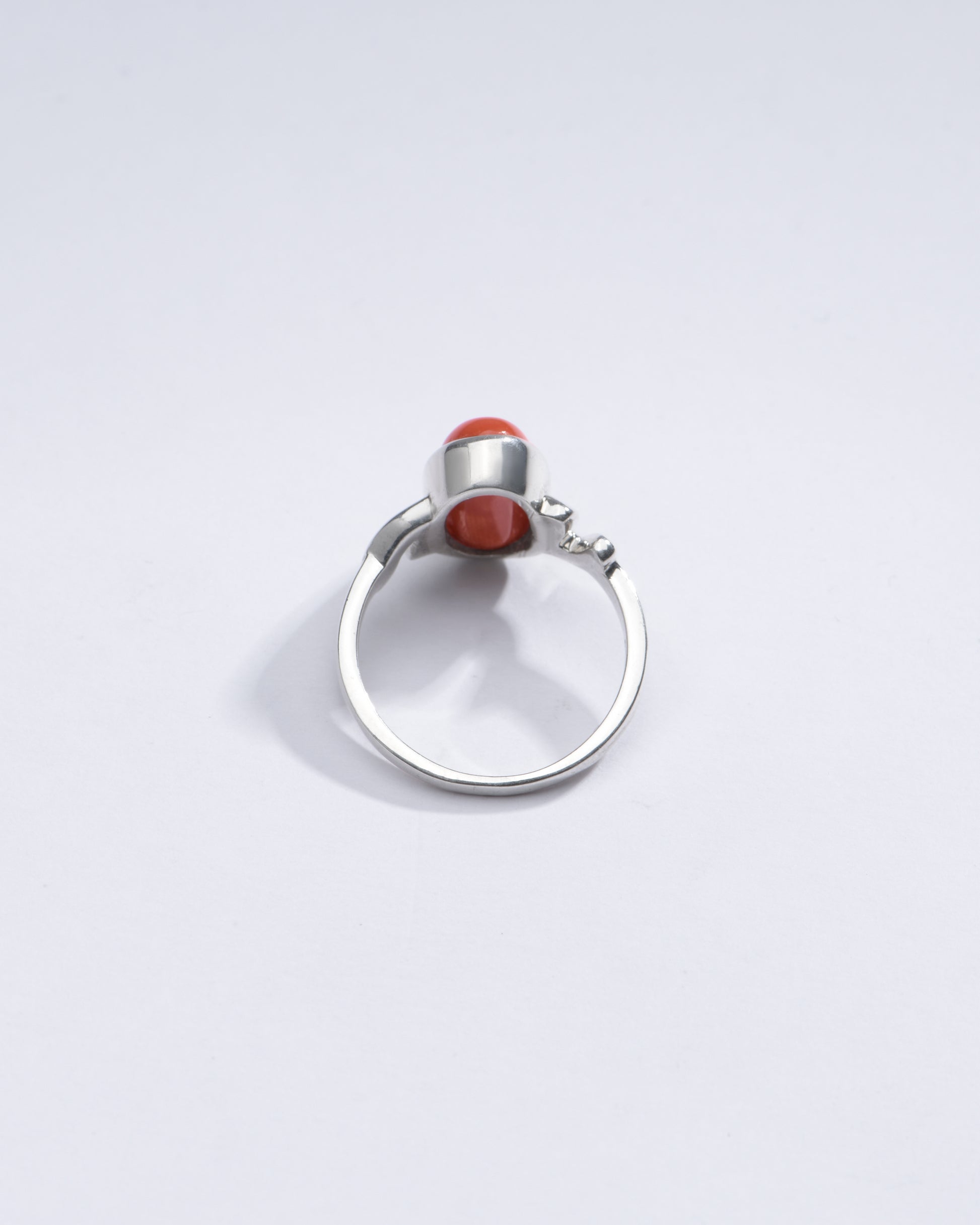 Radiant Red Coral (Moonga) Ring in 925 Silver – #1196 Ov - Myra