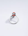 Italian Red Coral (Moonga) Designer Ring in Sterling Silver - #1202 Ov - Myra