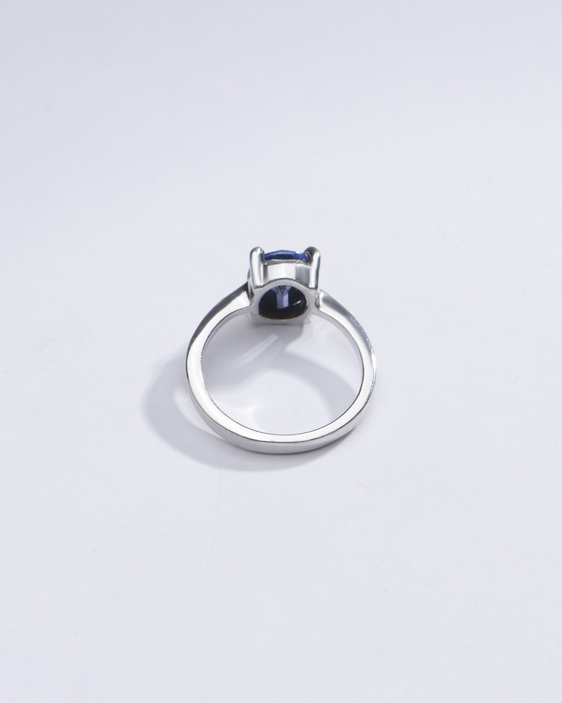 Radiant Blue Sapphire (Neelam) Ring in 925 Silver – #1218N4 - Myra