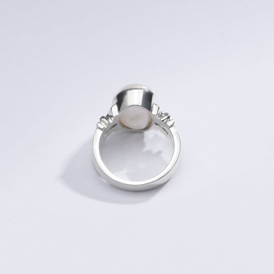 Elegant Pearl (Moti) Gemstone Ring in 925 Sterling Silver - #1199 U - Myra