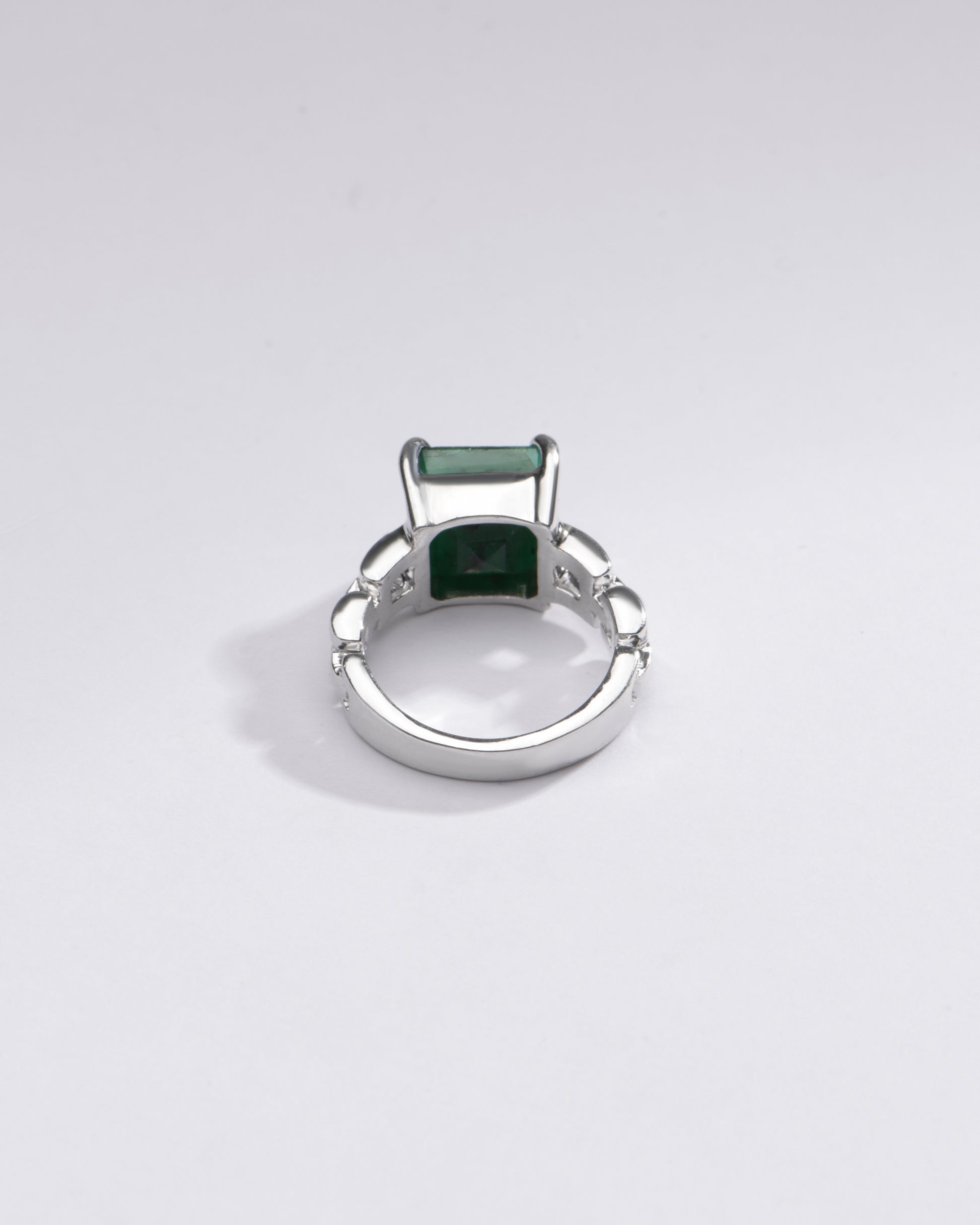 Radiant Emerald (Panna) Gemstone Ring in 925 Silver – #1245N4 Sq - Myra