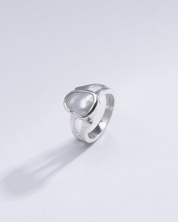Elegant Pearl (Moti) Ring in 925 Sterling Silver - #1182 U - Myra