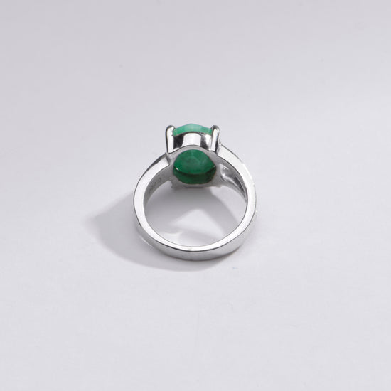 Natural Emerald (Panna) Ring in 925 Silver - #1125N4 - Myra