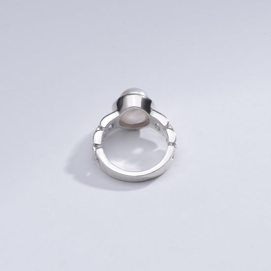Radiant Pearl (Moti) Ring in 925 Silver - #1245 U - Myra