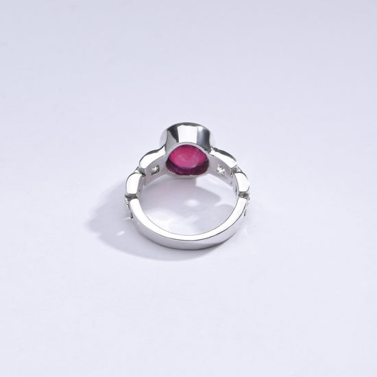Radiant Ruby (Manik) Gemstone Ring in 925 silver - #1245B - Myra