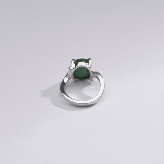 Elegant Green Emerald (Panna) Ring in 925 Silver – #1152N4 - Myra