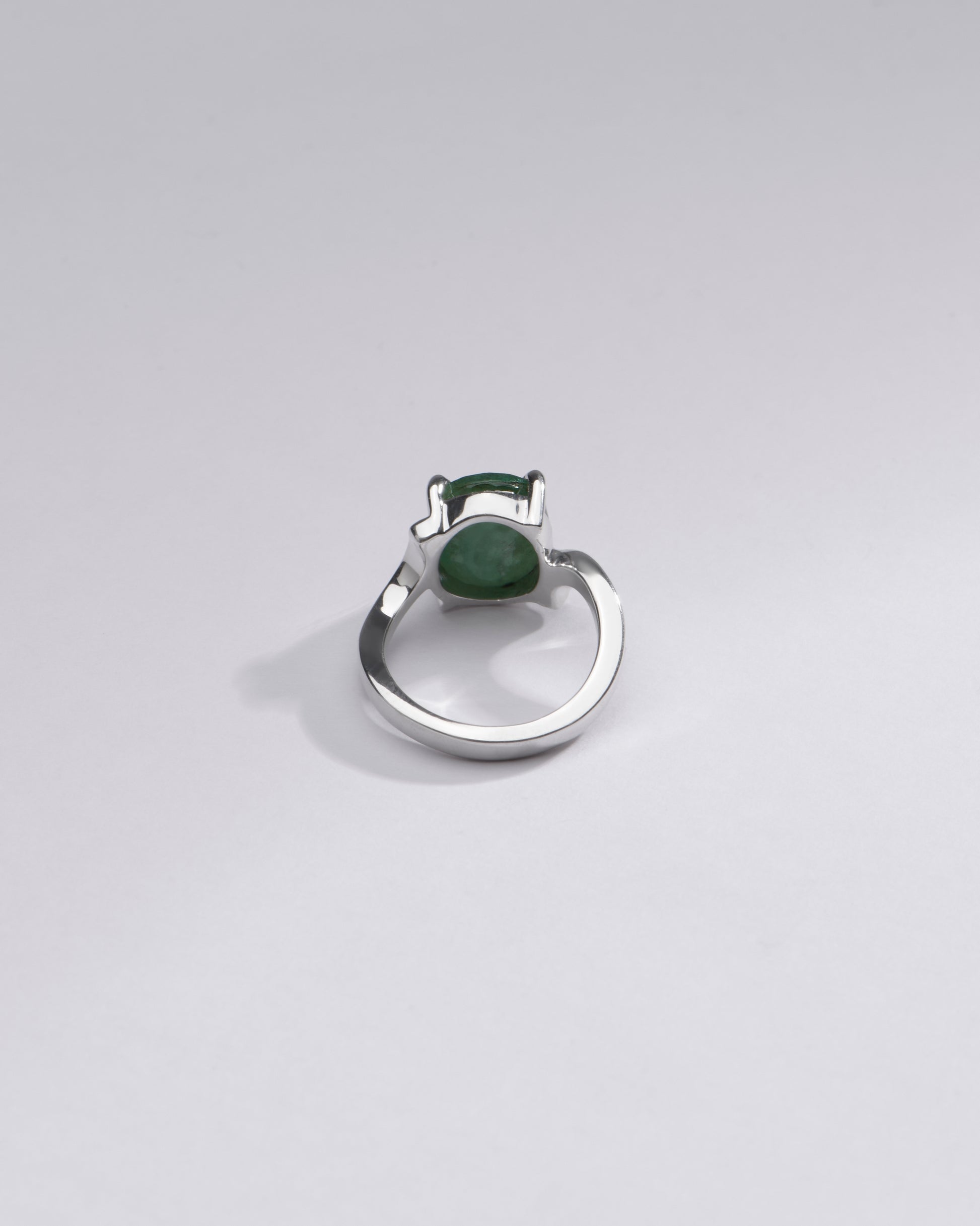 Elegant Green Emerald (Panna) Ring in 925 Silver – #1152N4 - Myra