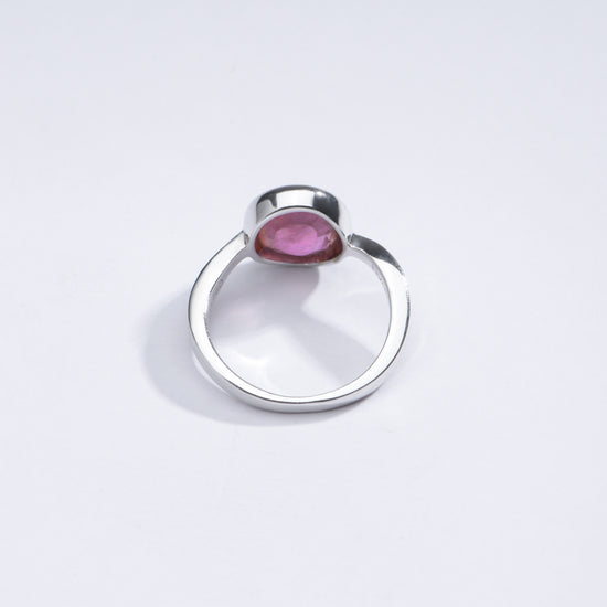 Radiant Ruby (Manik) Gemstone Ring in Sterling Silver - #1201B - Myra