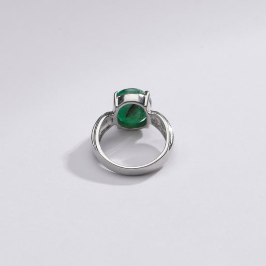 Classic Emerald (Panna) Ring in Sterling Silver – #1101N4 - Myra