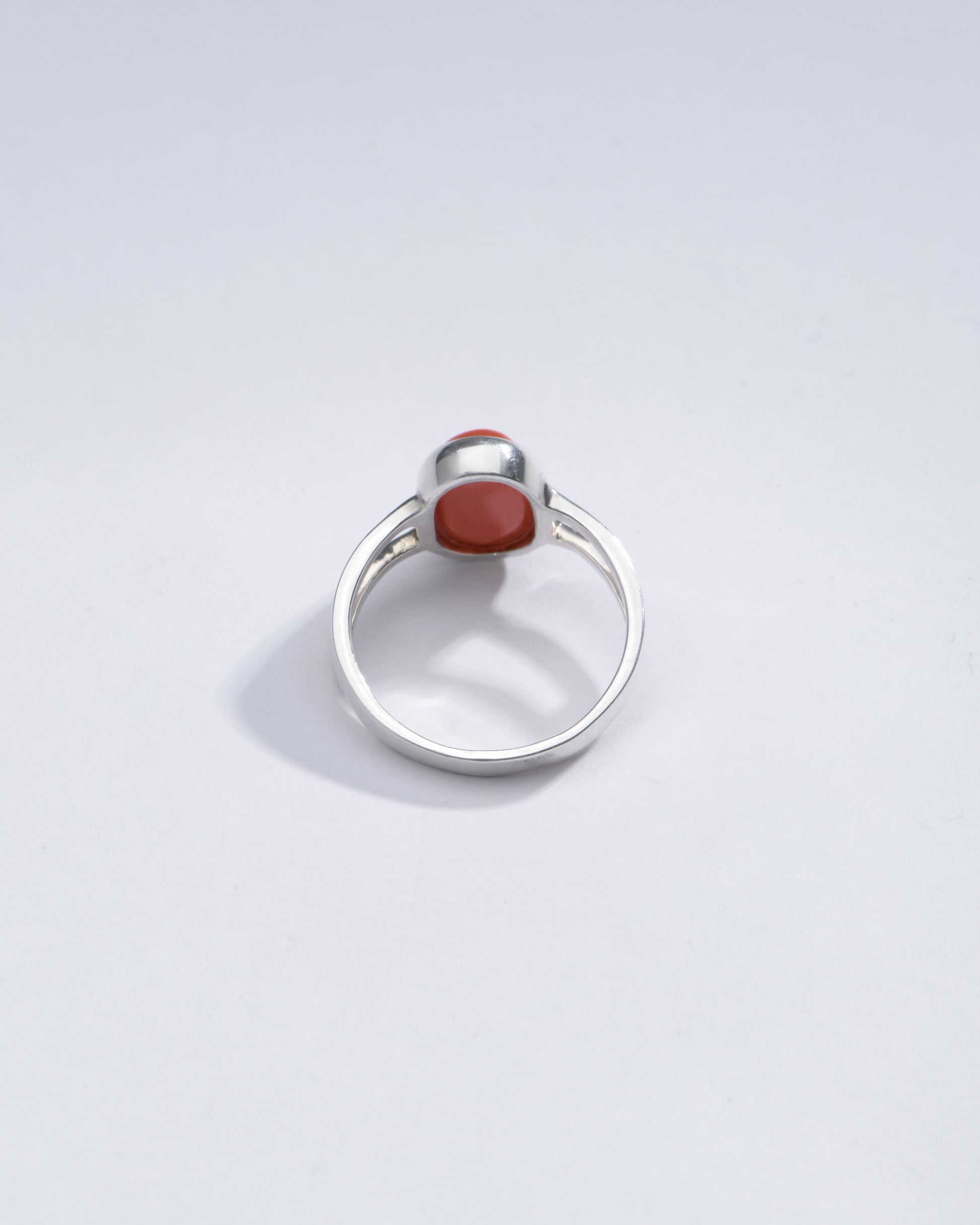 Bold Red Coral (Moonga) Ring in 925 Silver - #1150 Ov - Myra