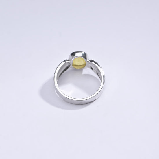 Classic Yellow Sapphire (Pukhraj) Ring in 925 Sterling Silver – #1101B - Myra