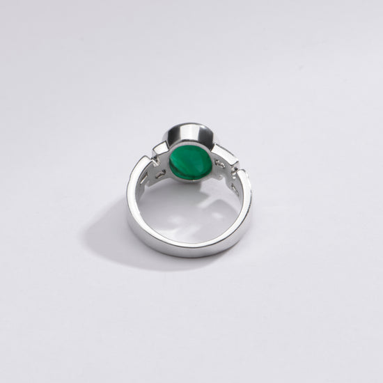 Genuine Emerald (Panna) Ring in 925 Silver – #1283B - Myra