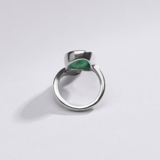 Silver emerald ring
