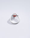 Minimalist Red Coral (Moonga) Ring in 925 Silver - #1136 - Myra