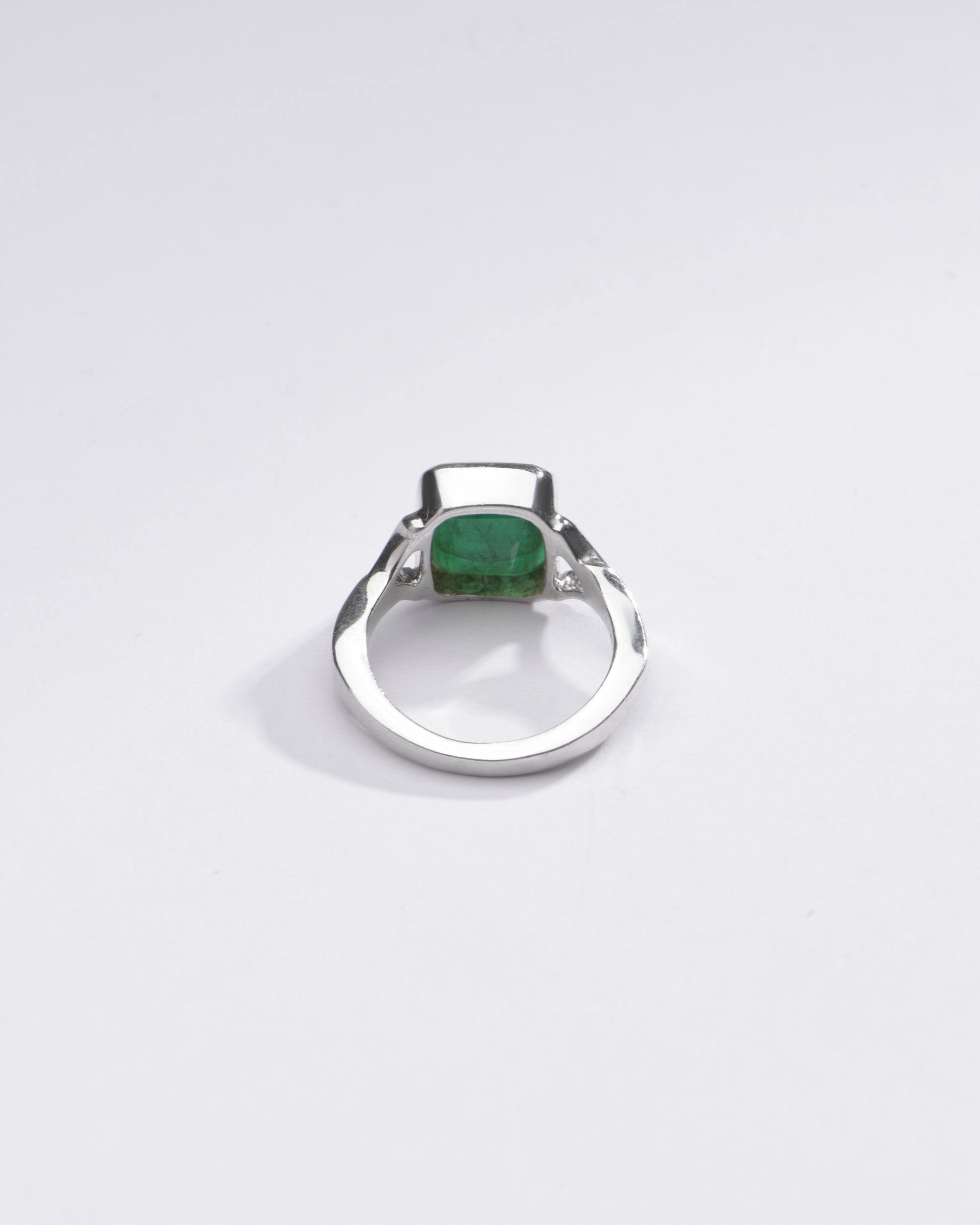 Authentic Emerald (Panna) Ring in Sterling Silver – #1175B Sq - Myra
