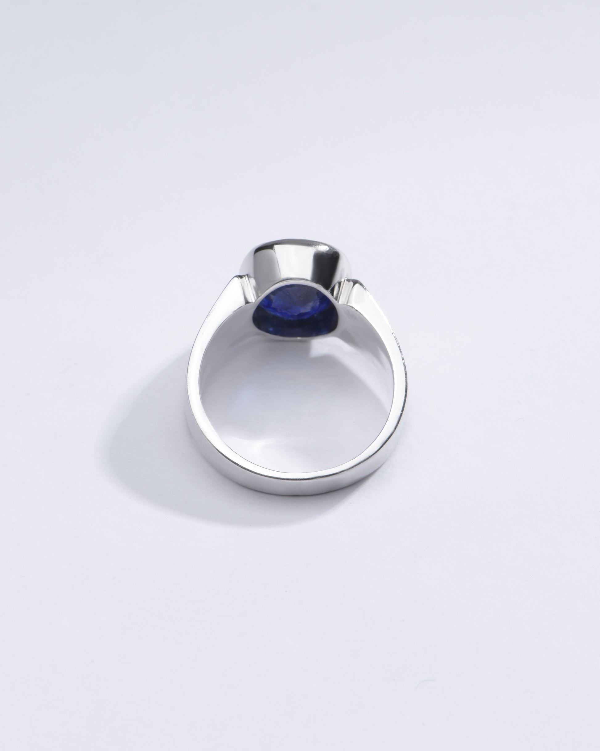 Authentic Blue Sapphire (Neelam) Gemstone Ring in Sterling Silver – #1224B - Myra